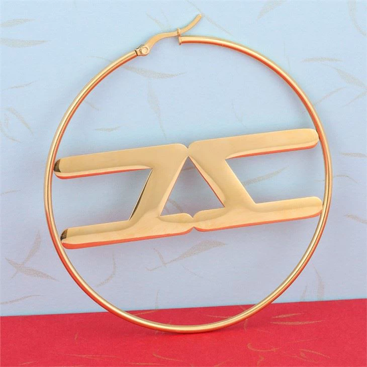 Veľké kruhové náušnice z nehrdzavejúcej ocele