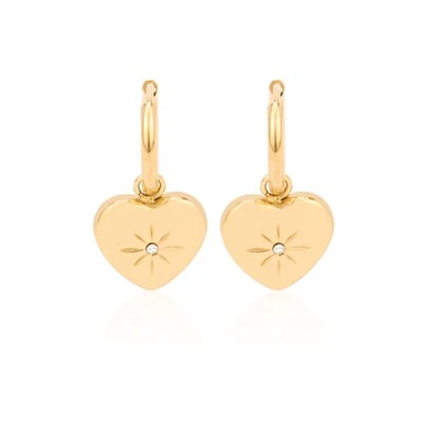 Kruhové náušnice s kúzlom srdca