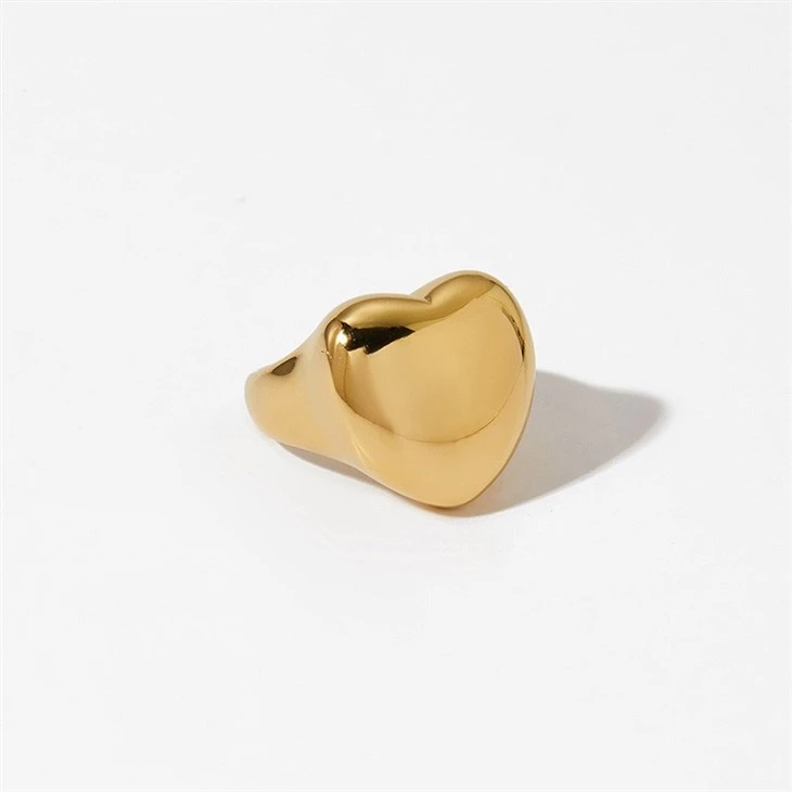 316 Stainless Steel Polished 3D Heart Ring high quality