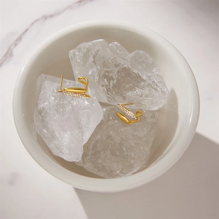 Dual Bar Pave CZ Huggie Earrings price