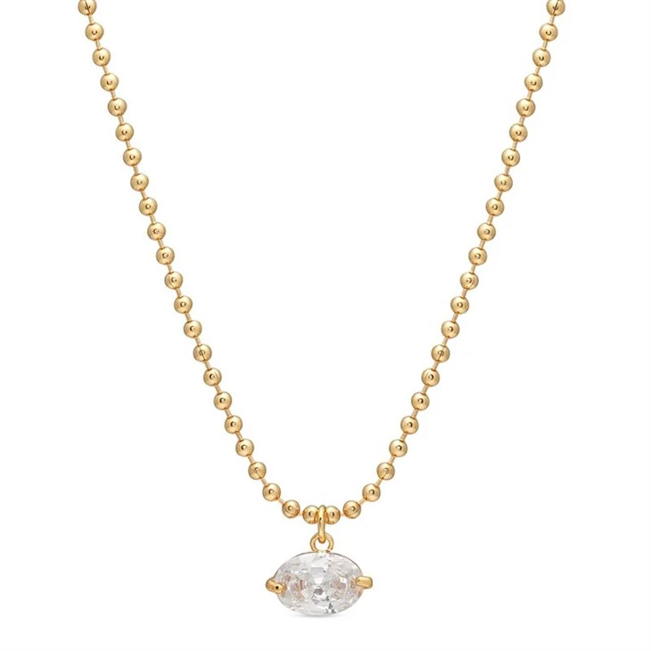 Oval CZ Beaded Chain Necklace best
