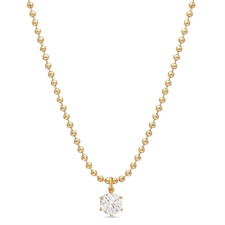 Oval CZ Beaded Chain Necklace price