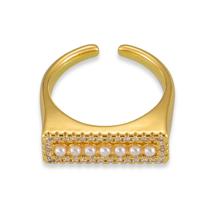 Pearl Open Signet Ring